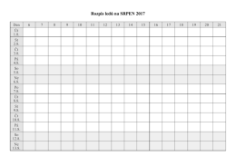 Rozpis ledů na SRPEN 2017