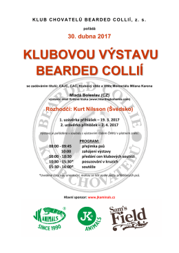 propozice - Klub chovatelů Bearded Collií