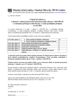 VÝROČNÍ ZPRÁVA za rok 2005