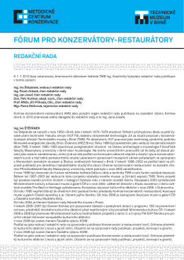 F&oacute;rum pro konzerv&aacute;tory-restaur&aacute;tory - Redakčn&iacute; rada