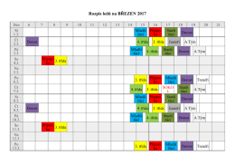 Rozpis ledů na BŘEZEN 2017