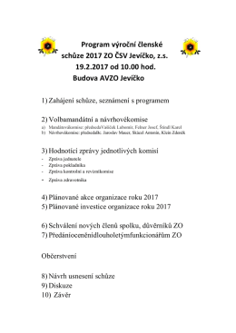 zde - Z&aacute;kladn&iacute; organizace ČSV Jev&iacute;čko