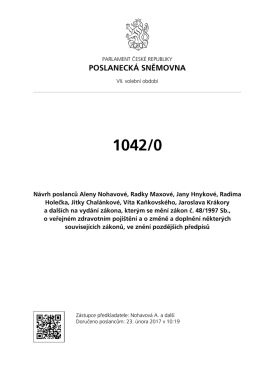 Cel&yacute; sněmovn&iacute; tisk - Poslaneck&aacute; sněmovna