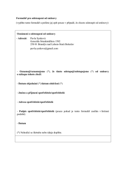 Formulář pro odstoupení od smlouvy