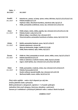 P Kaiserka tm., pomaz. se žamp. sýrem, mrkev, bílá káva, čaj (1/1,1