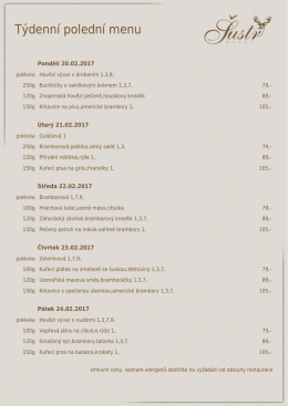 Týdenní polední menu - Hotel Šustr Nasavrky