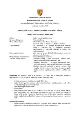 Konkurz na vedoucího ORUO - 2017