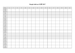Rozpis ledů na ZÁŘÍ 2017