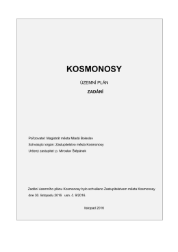 Zadání ÚP Kosmonosy schválené