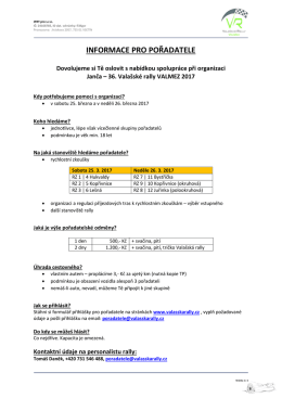 informace pro pořadatele