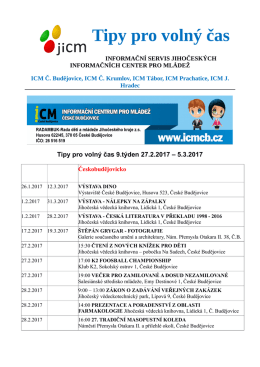 Tipy pro voln&yacute; čas - Informačn&iacute; centrum pro ml&aacute;dež Česk&eacute; Budějovice