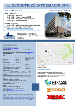 52. GEODETICKÉ INFORMAČNÍ DNY 52. geodetické informační