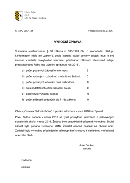 Výroční zpráva za rok 2016