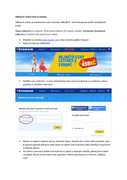 Odbavení online krok za krokem Odbavení online je
