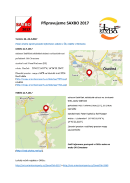 Připravujeme SAXBO 2017