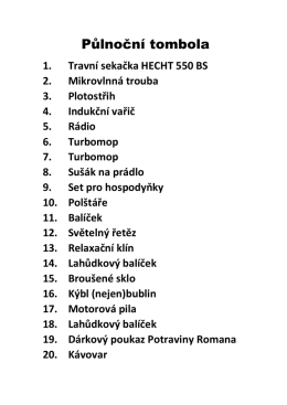 Půlnočn&iacute; tombola