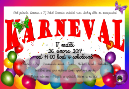 Pozvánka na dětský masopustní KARNEVAL, 26