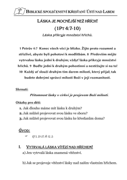 1PT 4:7-10 - Biblické společenství křesťanů