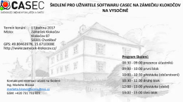 Pozvánka na školení uživatelů Casec pořádané ve dnech 16.5