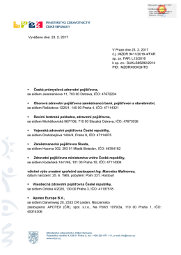 Česk&aacute; průmyslov&aacute; zdravotn&iacute; poji&scaron;ťovna, se s&iacute;dlem Jeremenkova 11