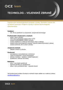 TECHNOLOG – VOJENSKÉ ZBRANĚ