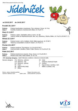 St&aacute;hnout j&iacute;deln&iacute;ček 20.&ndash;24. 2. 2017