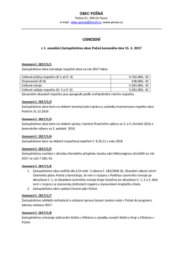 Usnesení ze zasedání ZO č. 2017-01