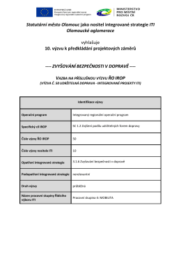 10. výzva nositele - Zvyšování bezpečnosti v dopravě