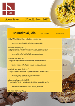 Minutky od 20. 2.