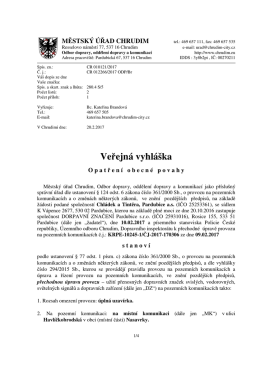 Opatření obecné povahy k uzavírce ulice Havlíčkobrodské