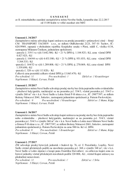 1 U S N E S E N &Iacute; ze II. mimoř&aacute;dn&eacute;ho zased&aacute;n&iacute; zastupitelstva města