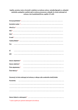 Formulář pro odstoupeni od smlouvy