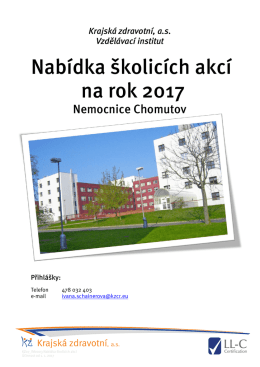 Plán akcí v Nemocnici Chomutov, o. z.