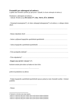 Formul&aacute;ř pro odstoupen&iacute; od smlouvy - X