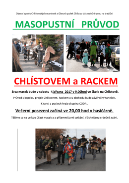 MASOPUSTNÍ PRŮVOD CHLÍSTOVEM a RACKEM