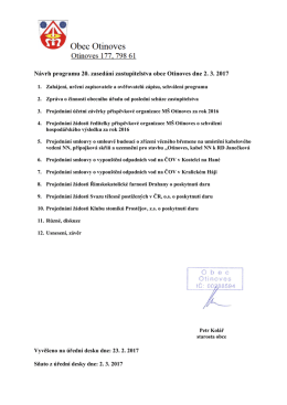 Program 20. zasedání zastupitelstva obce