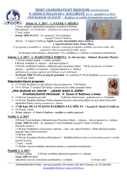 předběžný program exercicií