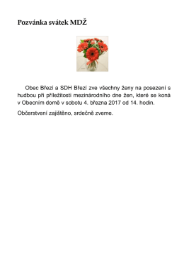 Pozvánka svátek MDŽ