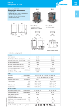 A ŘADA 65 Relé vý konové, 20 - 30 A