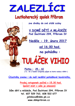 Tul&aacute;ček VIHIO - Dům Dět&iacute; a Ml&aacute;deže Př&iacute;bram
