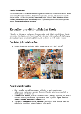 kroužky VĚDA NÁS BAVÍ