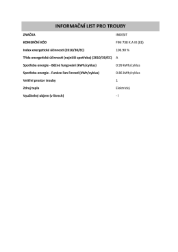 INFORMAČN&Iacute; LIST PRO TROUBY