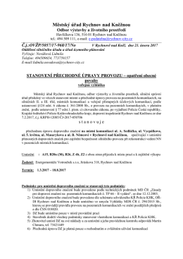 STANOVEN&Iacute; PŘECHODN&Eacute; &Uacute;PRAVY dopravn&iacute;ho značen&iacute; na m&iacute;stn&iacute;