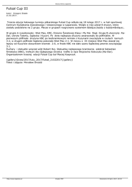 Futsal Cup III - Strona Gminy Łapan&oacute;w