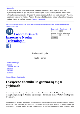 Toksyczne chemikalia gromadzą się w głębinach