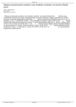 Miejsca przyjmowania odzie y oraz środk&oacute;w czystości na terenie