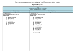 Harmonogram egzaminu potwierdzającego kwalifikacje w