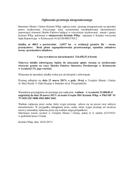 Ogłoszenie przetargu nieograniczonego - bip