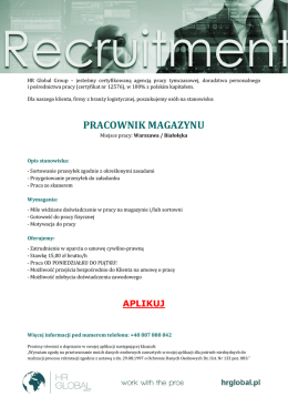 pracownik magazynu