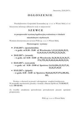 Wymiana legalizacyjna wodomierzy &ndash; Szewce (III &ndash; tura)